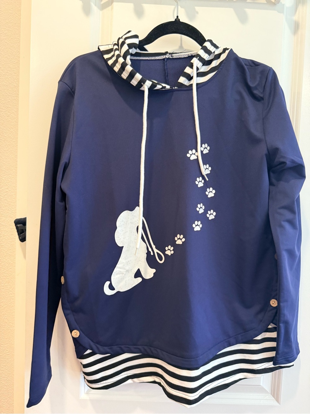 Women’s Navy Dog Paw Print Hoodie
